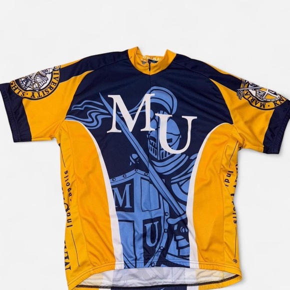 Marian University Yellow and Blue Cycling Shirt - Picture 1 of 3